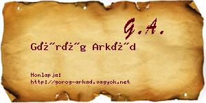 Görög Arkád névjegykártya